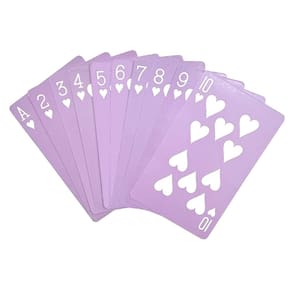 Baralho de cartas de baralho com 2 baralhos de jogos de pôquer roxo com caixa