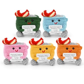 Crochet Dumpster Fire Emotional Support, 5 peças com cartão