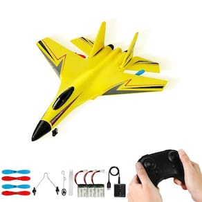 Avião RC Su-27 de 2 canais para crianças de 12 anos ou mais com 3 baterias