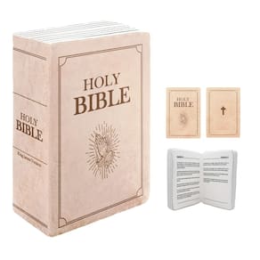 Livro de almofadas de pelúcia em forma de Bíblia Sagrada com versículos bíblicos