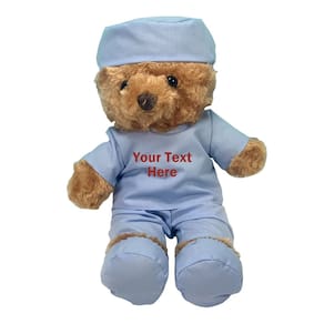 Ursinho de pelúcia de pelúcia Doctor Nurse personalizado 28 cm