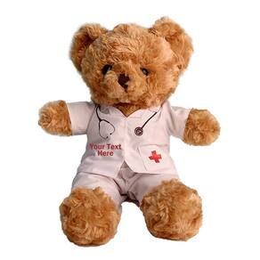 Ursinho de pelúcia de pelúcia Doctor Nurse personalizado 28 cm