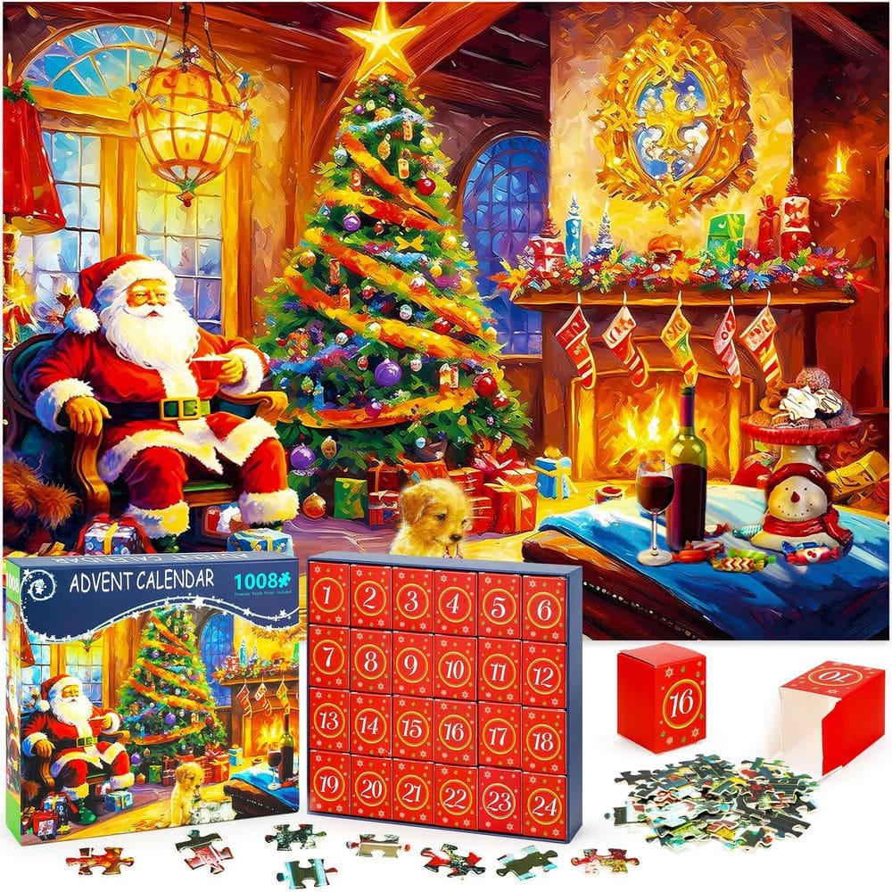 Quebra-cabeças de Natal: Calendário do Advento, 1008 peças, 2024