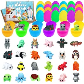 Ovos de Páscoa pré-preenchidos com mini bichos de pelúcia, 24 unidades