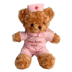 Ursinho de pelúcia de pelúcia Doctor Nurse personalizado 28 cm