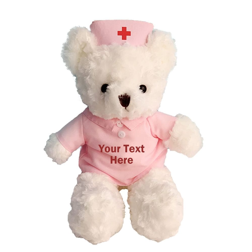 Ursinho de pelúcia de pelúcia Doctor Nurse personalizado de 23 cm