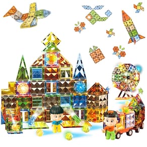 Brinquedo de construção CherbyCherby Diamond Magnetic Tiles 125 unidades