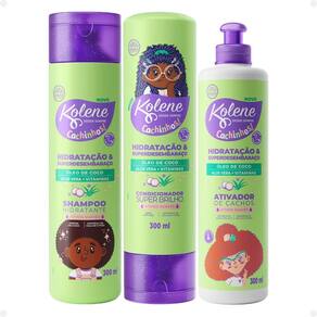 Kit Kolene Cachinhos: Shampoo, Condicionador e Ativador de Cachos 300ml