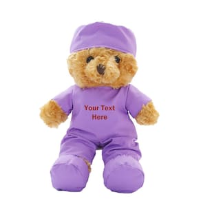 Ursinho de pelúcia de pelúcia Doctor Nurse personalizado 28 cm