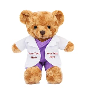 Ursinho de pelúcia de pelúcia Doctor Nurse personalizado 28 cm