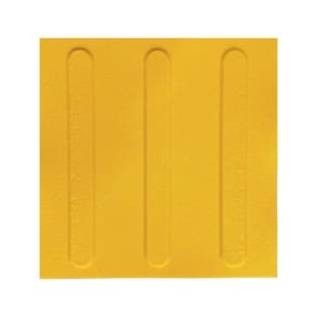 Kit 10 Piso Tátil Direcional Amarelo Texturizado Pvc 25X25Cm