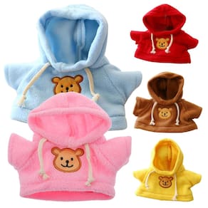 Roupas de boneca, roupas com capuz de urso, 5 peças para brinquedo de urso de 15 a 20 cm