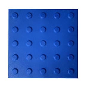 Kit 16 Piso Tátil Alerta Azul Texturizado Pvc 25X25Cm