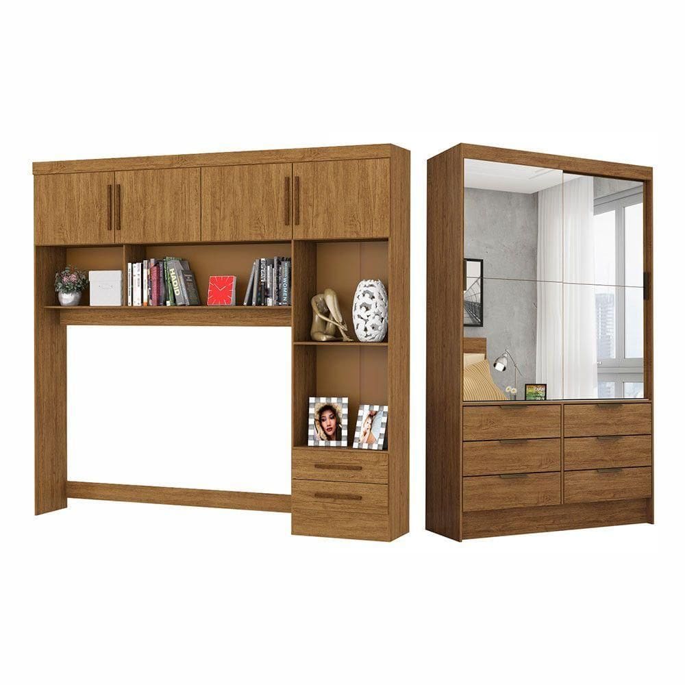 Guarda Roupa Sevilha Premium Com Cama Casal Carioca Móveis Cinamomo