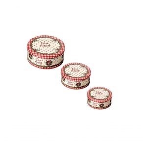 Jogo Com 03 Latas Redonda De Metal Natal Hj7435 - Rio Master