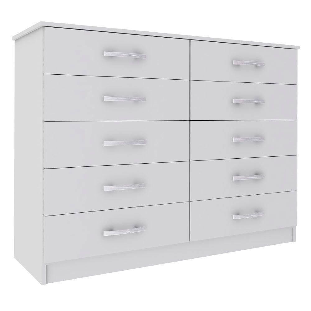 Cômoda Austin 10 Gavetas Evidência Móveis Branco