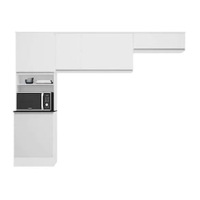 Cozinha Compacta Paris 6 Portas Poliman Móveis Branco
