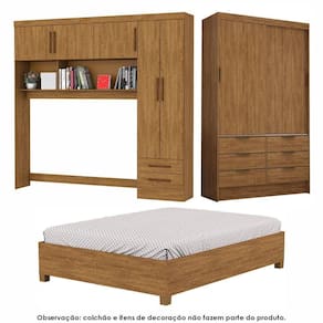 Guarda Roupa Modulado Sevilha Com Cama Casal Carioca Móveis Cinamomo