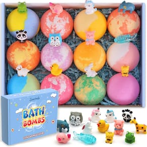 Bombas de banho Santrela para crianças com brinquedos no interior - pacote com 12