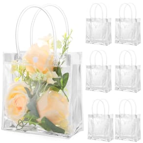 Sacos de presente BESARME em PVC transparente 16x15x7cm com alça, pacote com 30
