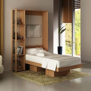 Cama Articulada Solteiro 4 Prateleiras 2 Nichos CM8013 Amêndoa Tecnomobili