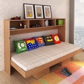 Cama Articulada Horizontal Solteiro com Nichos CM8020 Amêndoa Tecnomobili