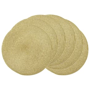 Tapetes americanos AHHFSMEI, redondos, trançados, 38 cm de diâmetro, conjunto de 6 dourados