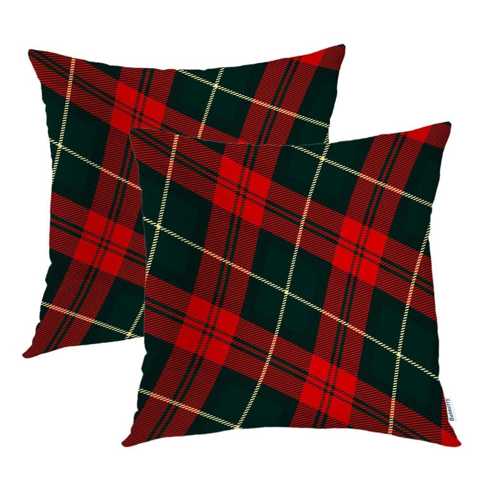 Capas de almofada Batmerry xadrez vermelhas pretas 50x50cm