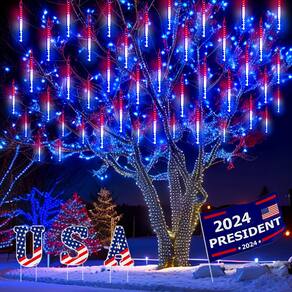 Decorações ao ar livre Kwaiffeo Meteor Shower Lights 4 de julho