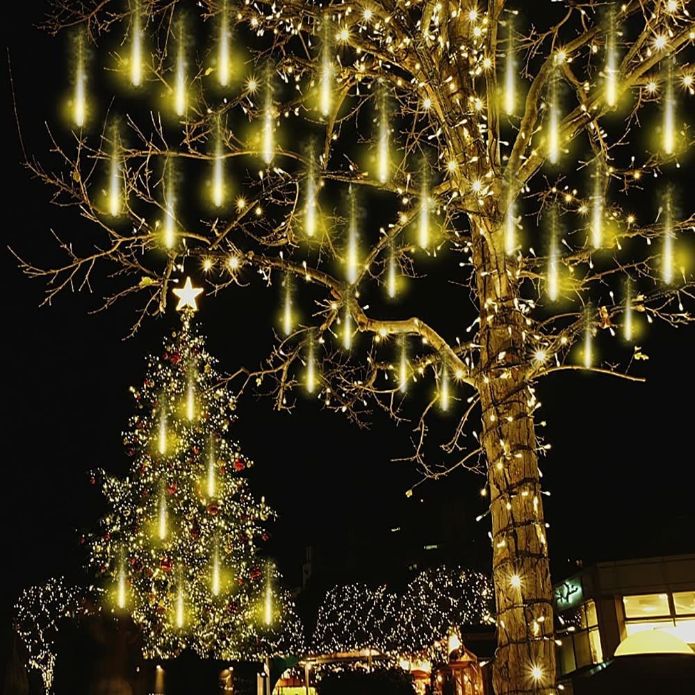 Luzes de Natal Kwaiffeo Meteor Shower 30cm 8 Tubos 192 LED