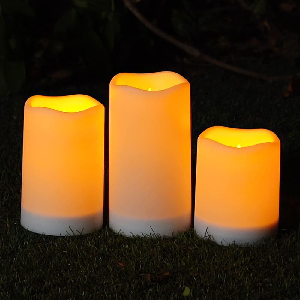 Velas movidas a energia solar Homemory Waterproof, conjunto de 3