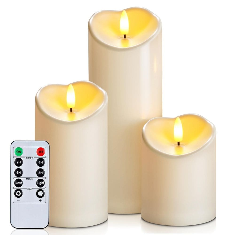 Velas sem chama Homemory com temporizador e controle remoto