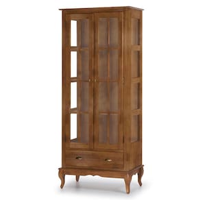 Cristaleira 2 Portas e Laterais em Vidro 3 Prateleiras 1 Gaveta 60808 Hannover - Imbuia Glazer