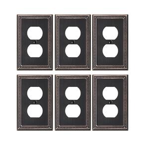 Placa de cobertura de saída TREEWELL Aged Bronze Metal, pacote com 6 unidades