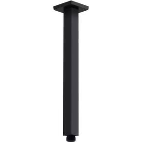 Braço de chuveiro TRUSTMI preto fosco quadrado de aço inoxidável de 30 cm