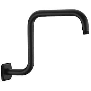 Braço de chuveiro TRUSTMI S Shape 33 cm em aço inoxidável preto fosco