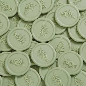 Adesivos Wax Seal UNIQOOO Rosemary Wedding, 100 unidades, verdes