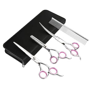 Conjunto de tesouras para cuidar de animais de estimação GEMEK 4 peças de aço inoxidável
