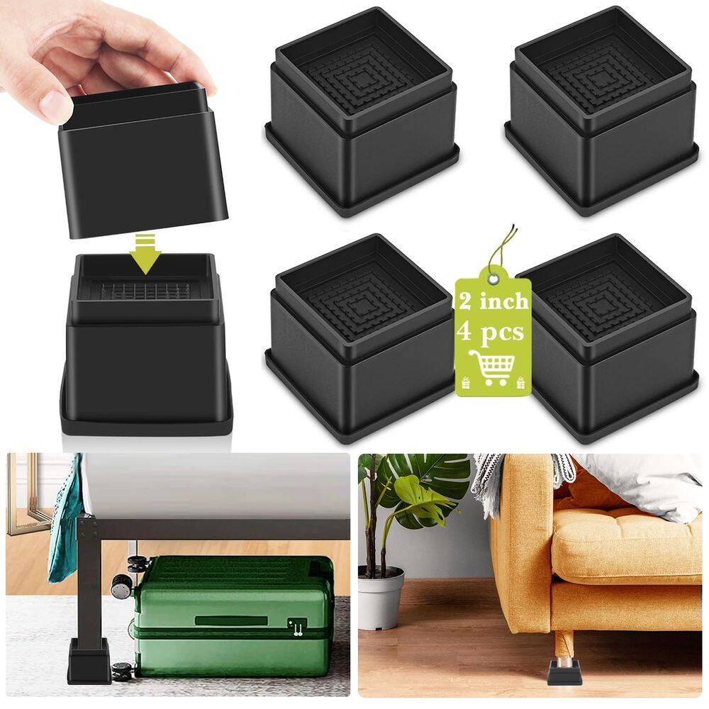 Cama ajustável Furniture Risers Yookwutar, pacote com 4, 5 cm, preta