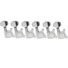 Conjunto de pinos de afinação de guitarra elétrica Musiclily 6 em linha Chrome