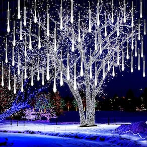 Luzes de Natal Kwaiffeo Meteor Shower 8 tubos 192 LED