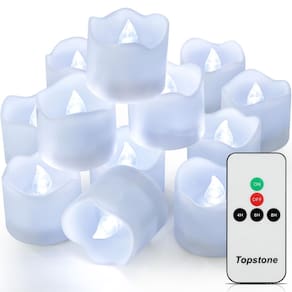 Velas sem chama Topstone Remote Control LED Tealight, pacote com 12