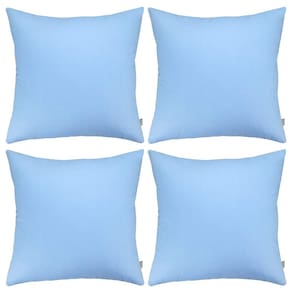 Capa de almofada Thymo 100% algodão, 50 x 50 cm, azul celeste, pacote com 4