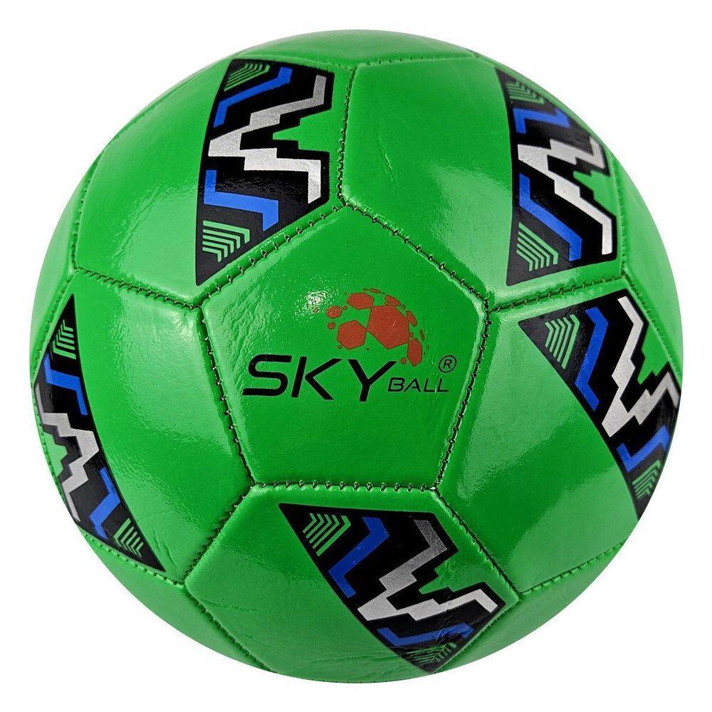 Kit 5 Bolas Futebol Infantil Sky Costurada Sintético Verde