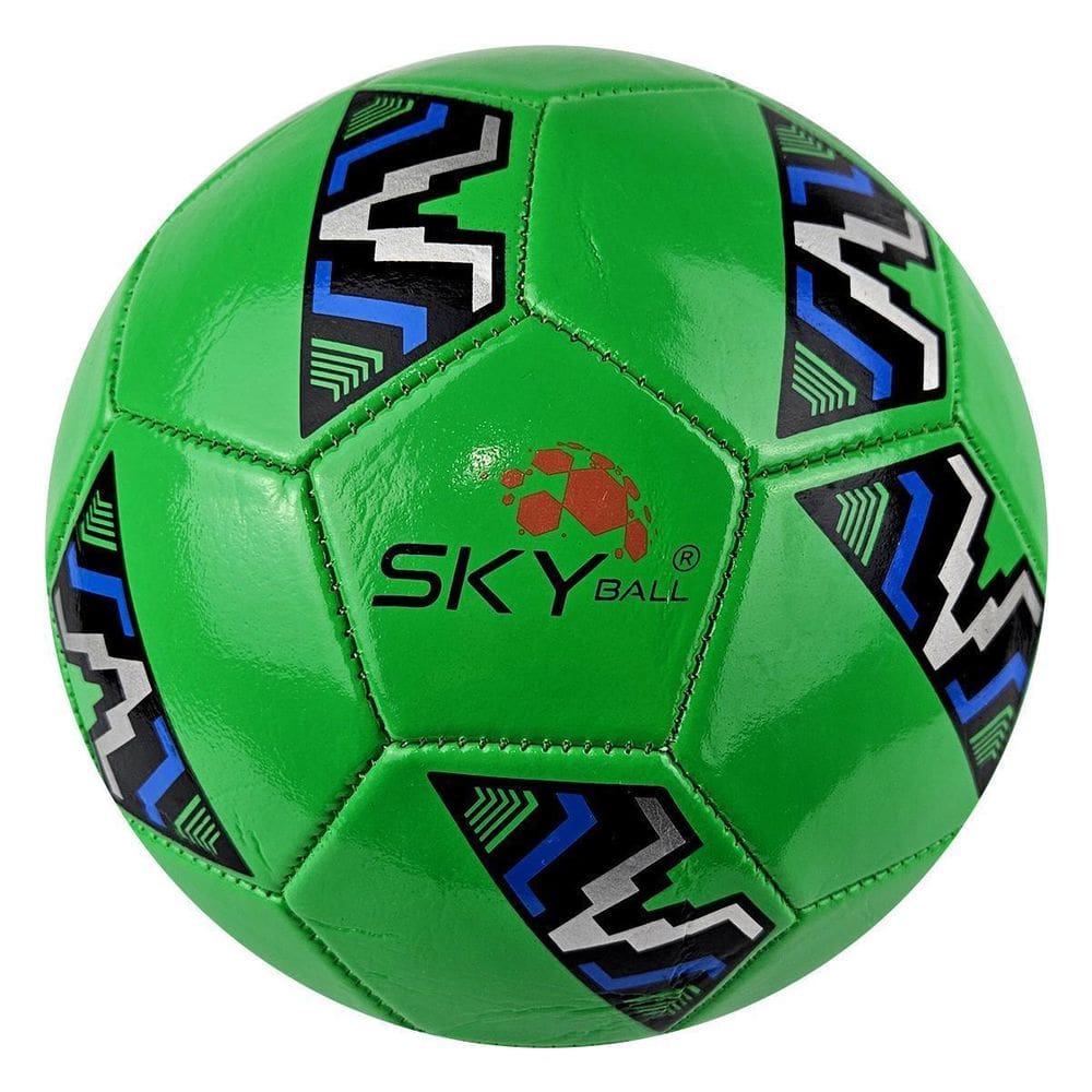 Kit 5 Bolas Futebol Infantil Sky Costurada Sintético Verde