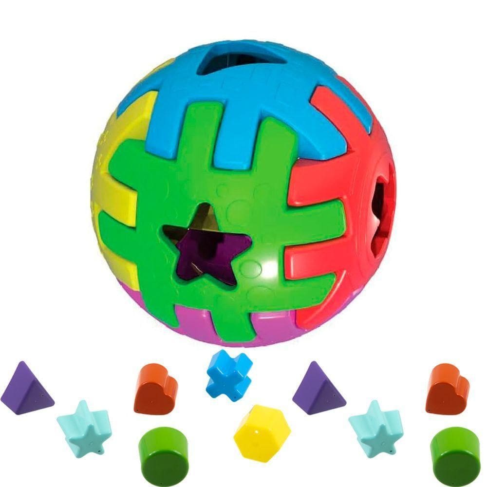 Brinquedo Educativo 1 Ano Bola Bebês Encaixar Kendy 18cm