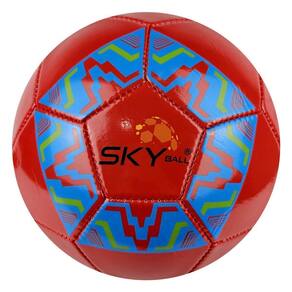 Kit 5 Bola Futebol Infantil Sky Costurada Sintético Vermelho