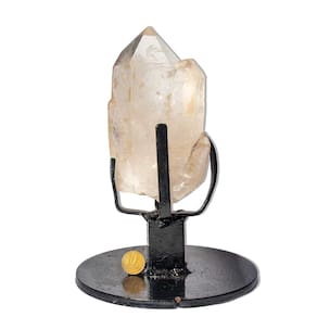 Ponta Quartzo Cristal Catedral Bruto Natural 16cm 900g Base