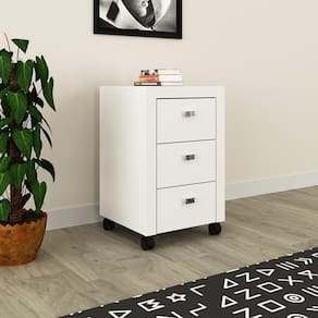 Gaveteiro para Escritório 03 Gavetas c/ Rodízios ME4108 Branco Tecnomobili