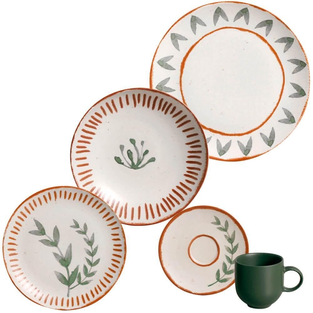 Jogo de Jantar 30 peças Cerâmica Stoneware Coup Magari Porto Brasil